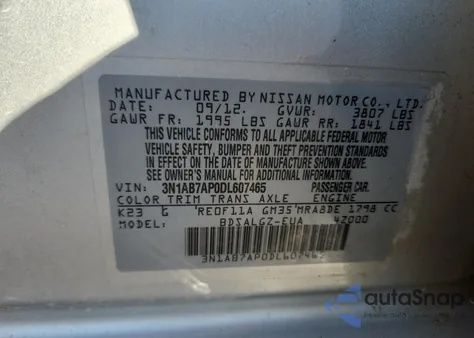 2013 Nissan Sentra S from USA, damaged, VIN 3N1AB7AP0DL607465